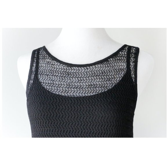 EILEEN FISHER Sheer Black Open Knit Tank Dress XS - Picture 6 of 12